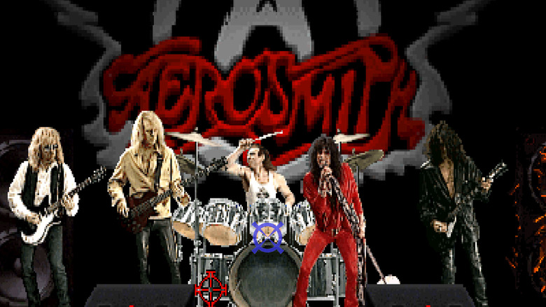 Aerosmith performs on stage in "Revolution X" (1994)