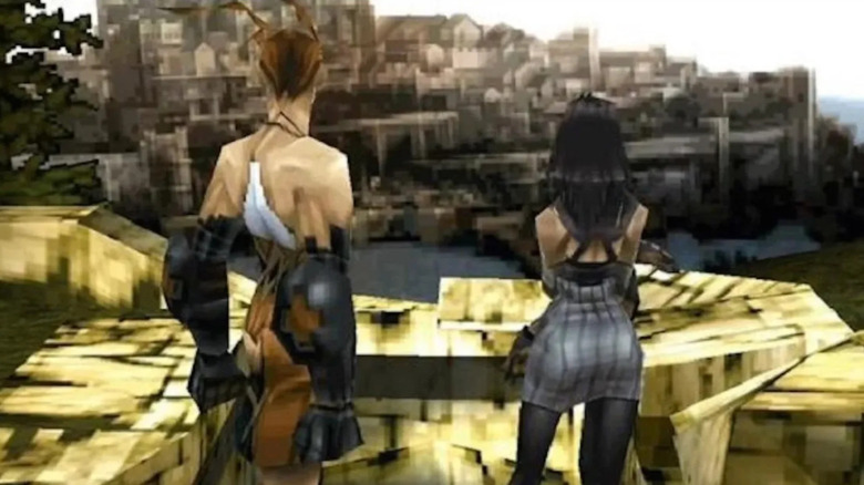Ashley Riot and Callo Merlose survey a city in Vagrant Story