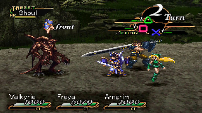 A party attacks a ghoul in Valkyrie Profile