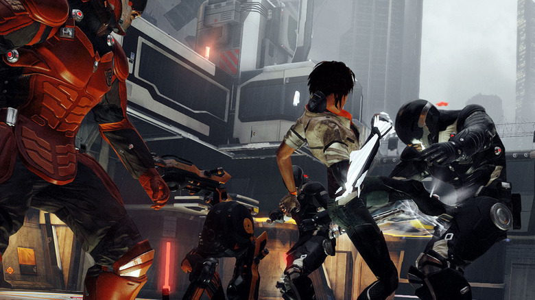 Nilin fights a group of armored soldiers in Remember Me