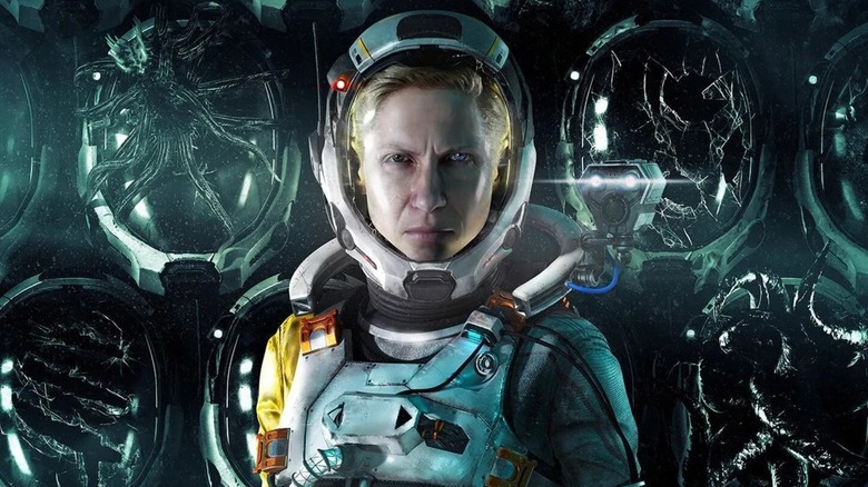 Selene Vassos wearing space suit in Returnal (2021)