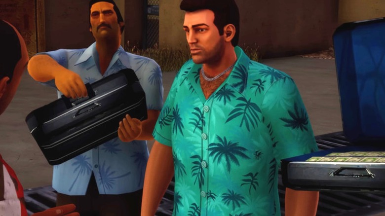 Tommy Vercetti looking thoughtful in GTA: Vice City