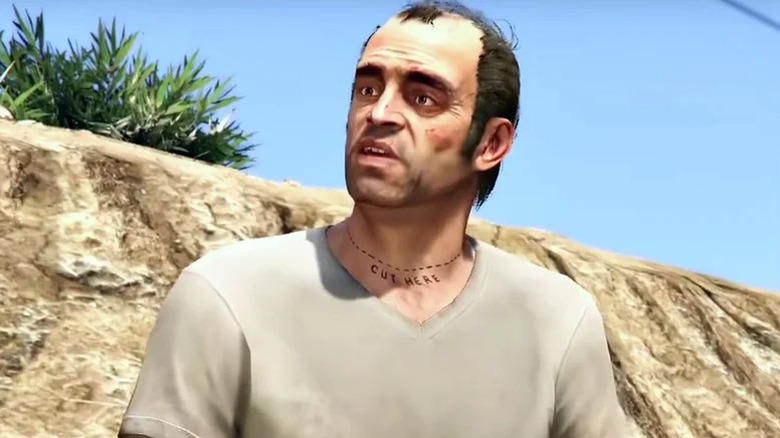 Trevor Philips wearing a white T-shirt in GTA V