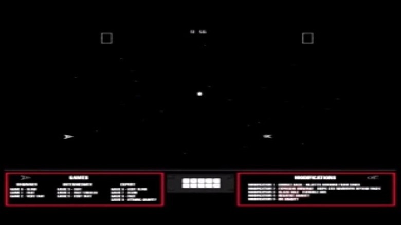 Two spaceships approach each other in Space Wars