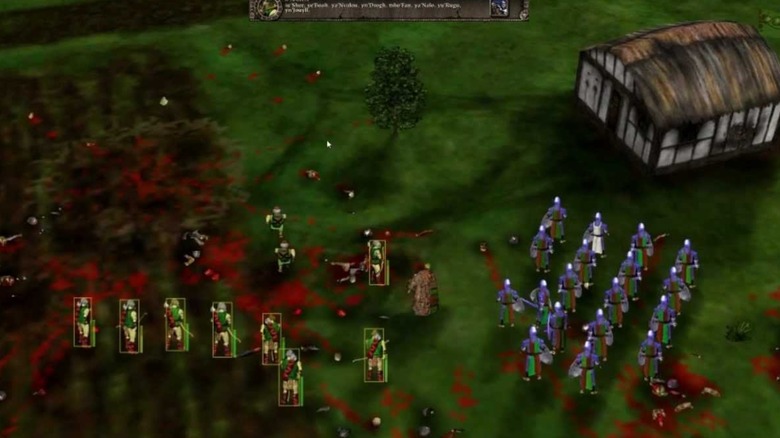 Light and Dark soldiers fighting in Myth: The Fallen Lords