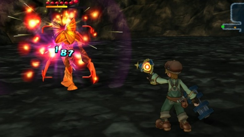 Toan hits an enemy with a spell in "Dark Cloud" (2000)