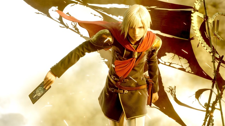 Ace looks up holding a card on the cover art for Final Fantasy Type-0 HD