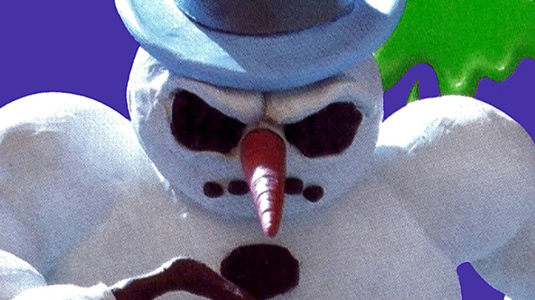 Bad Mr. Frosty walks forward on the cover art for ClayFighter