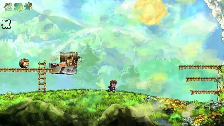Tim running across level in Braid