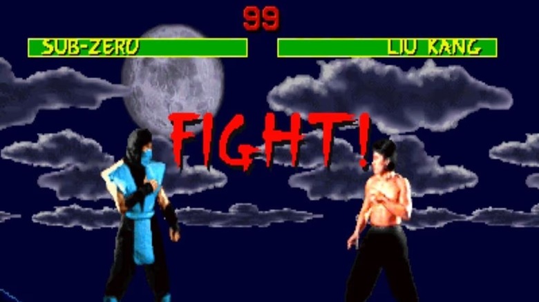 Sub-Zero confronts Liu Kang in "Mortal Kombat" (1992)