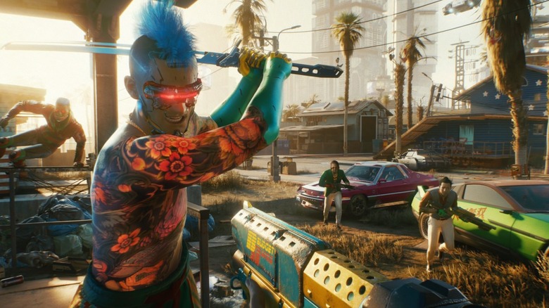 Player fighting Tyger Claws in Cyberpunk 2077