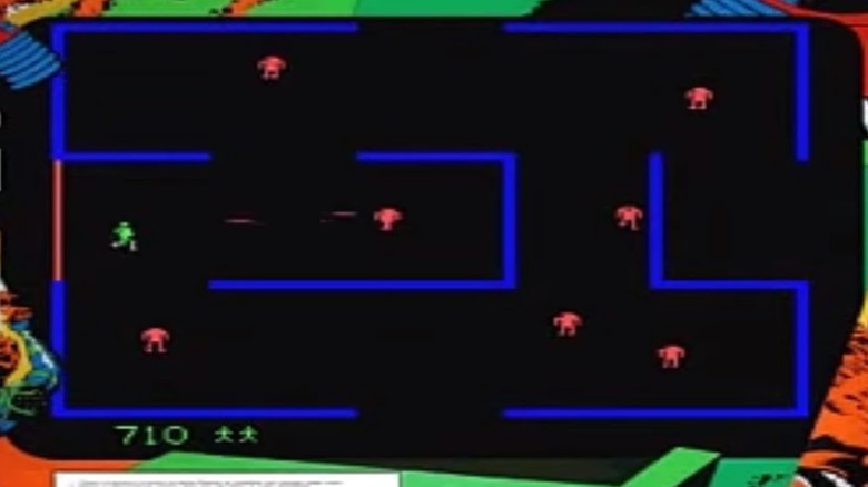 Player shooting robots in Berzerk