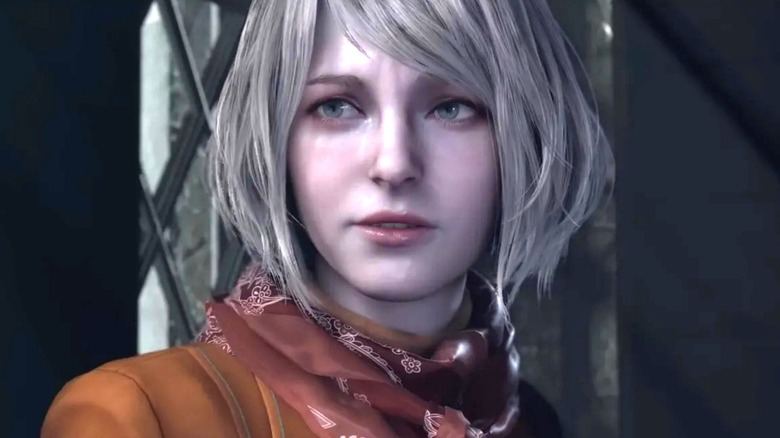 Ashley Graham looks worried in Resident Evil 4 (2023)