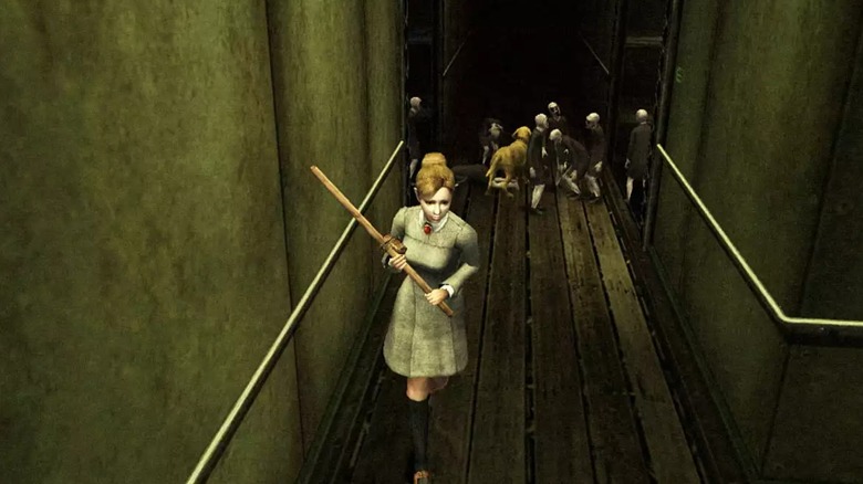 Jennifer running from monsters in Rule of Rose
