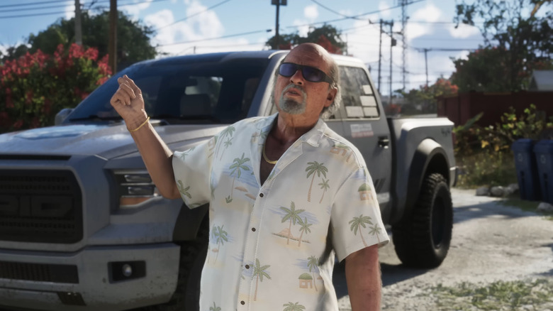 Brian Heder standing by a pickup truck in Grand Theft Auto VI