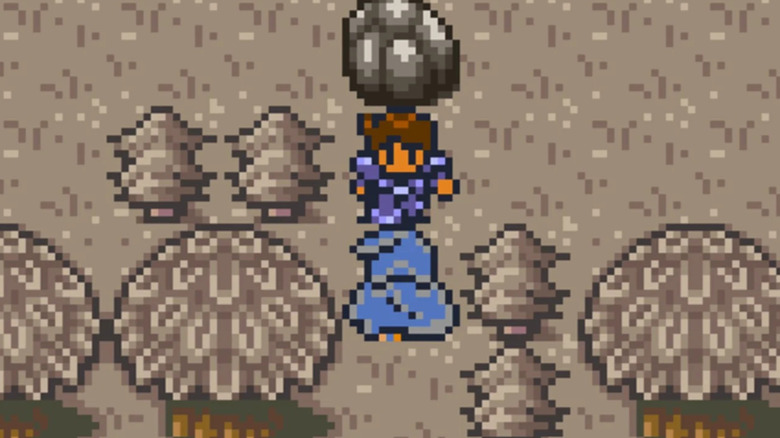 Benjamin faces a hooded figure in a forest in Final Fantasy Mystic Quest