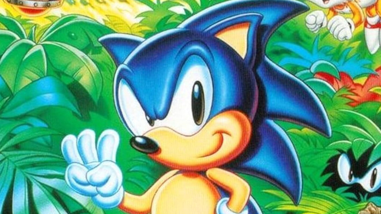Sonic the Hedgehog holds up three fingers on the cover art for 