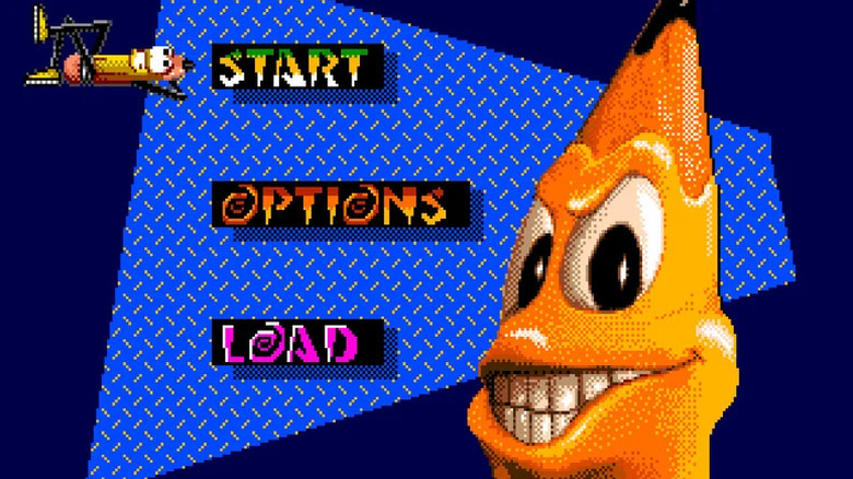 Woody leers at gamers on the main menu screen for Wild Woody