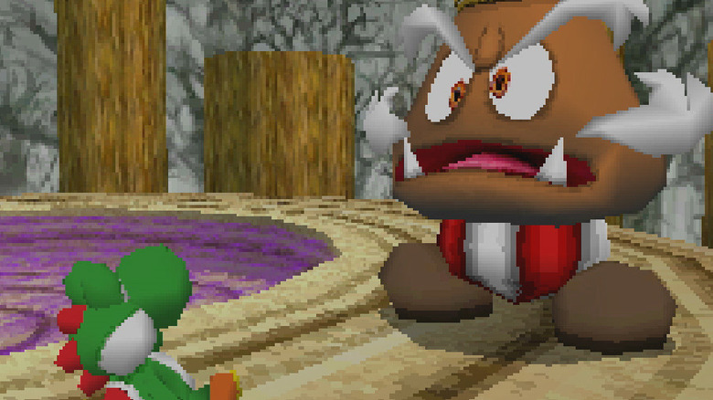 Yoshi faces King Goomba in Super Mario 64 DS