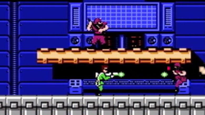 Ladd shooting at enemies in Bionic Commando