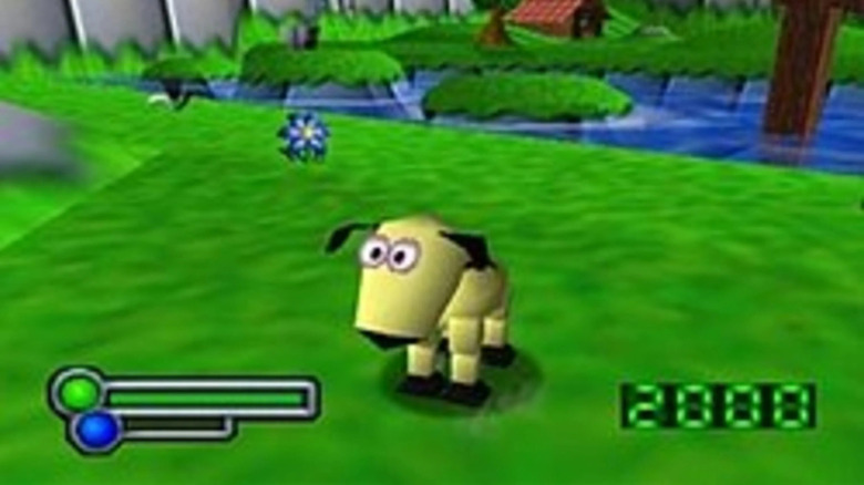 A dog stands next to a lake in Space Station Silicon Valley