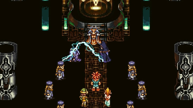 Cronos leads his party into a throne room in Chrono Trigger