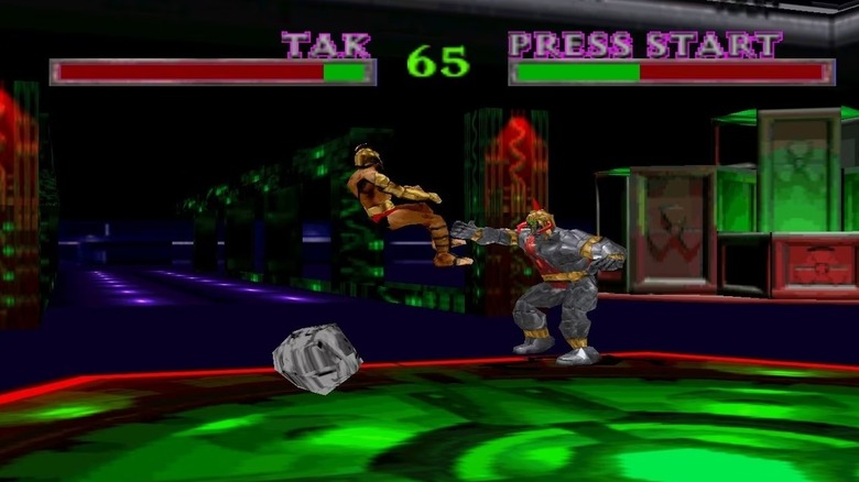 Tak fights Warhead in a spaceship in War Gods