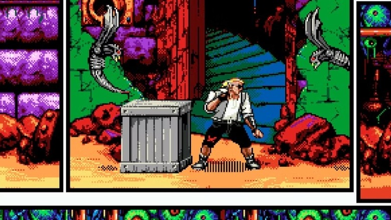 Sketch Turner stands in the middle of a comic panel in Comix Zone