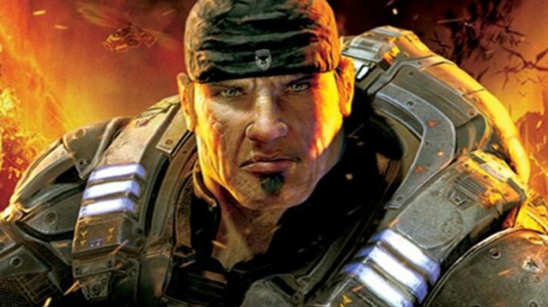 Marcus Fenix stares ahead on the cover art for Gears of War