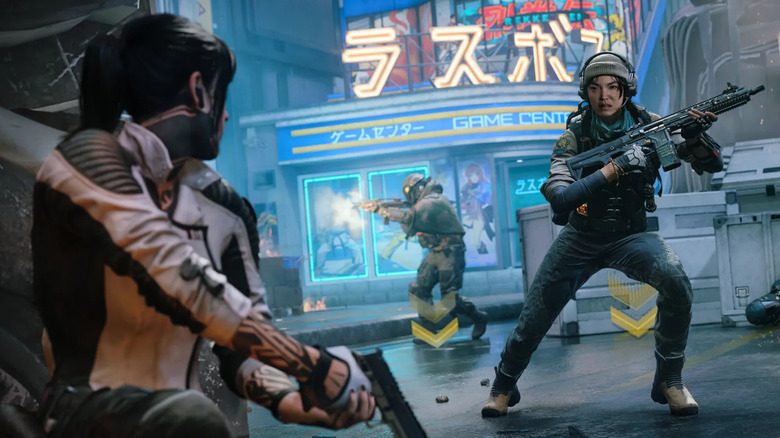 Kagan glances at a soldier while taking cover in Call of Duty: Black Ops 7