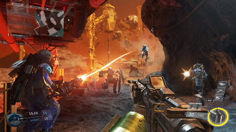 Soldiers exchanging fire in Call of Duty: Infinite Warfare