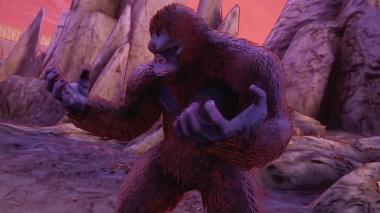 Kong glances at his hands in Skull Island: Rise of Kong