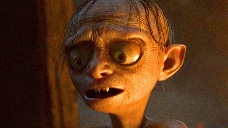 Gollum peers from the shadows in The Lord of the Rings: Gollum