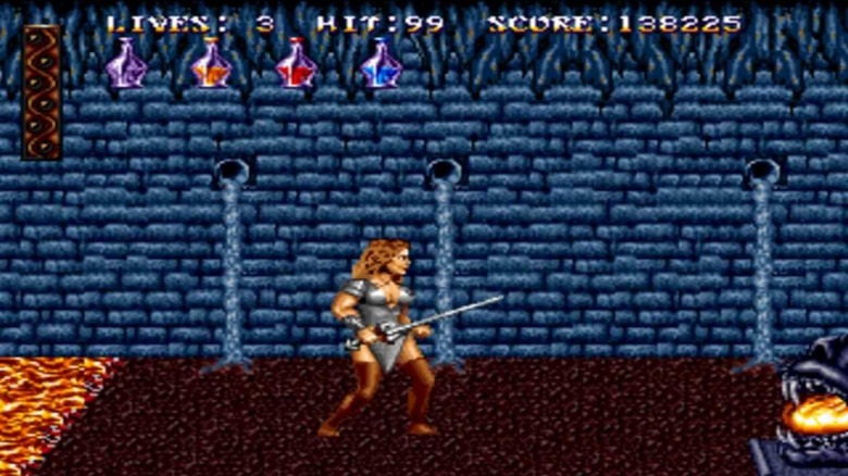 Shardan advances through a dungeon in Sword of Sodan