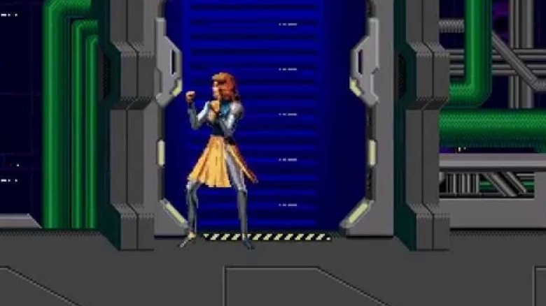 Tashile Claudel stands ready to fight in a lab in X-Perts