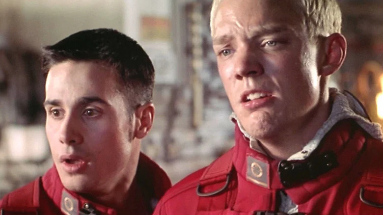 Christopher Blair and Todd Marshall react with upset looks in "Wing Commander" (1999)