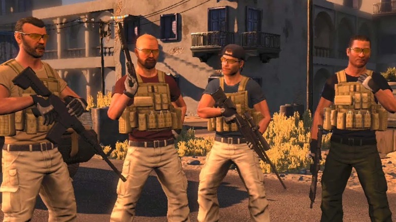 Main squad standing together in Blackwater