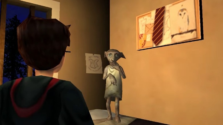 Dobby talking to Harry