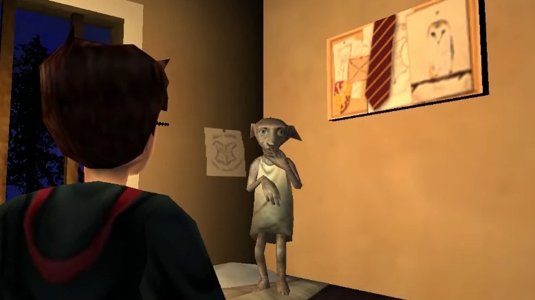 Dobby talking to Harry