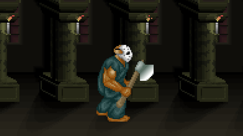 Rick carries an axe in Splatterhouse (1988)