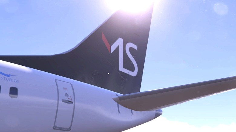 AirportSim airplane back sun