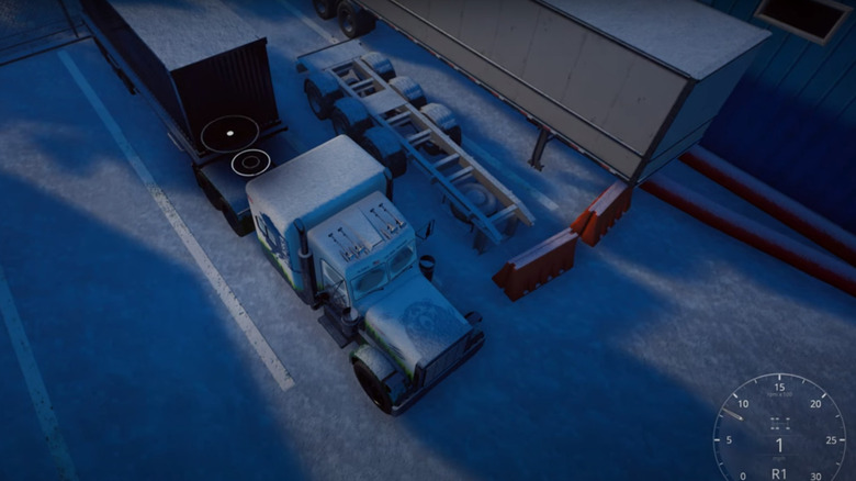 Truck getting maintenance