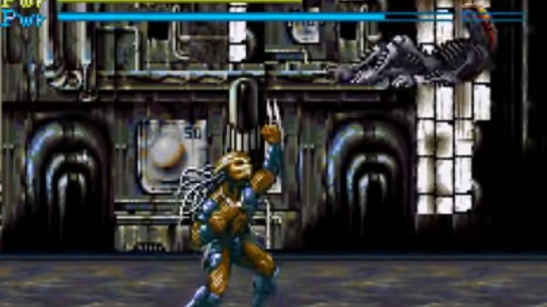 Yautja upercutting Xenomorph