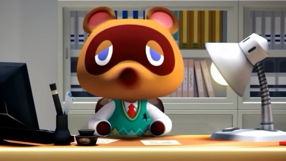 Tom Nook making an announcement