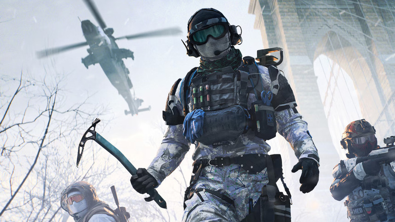 A soldier marches forward holding a pickaxe in Battlefield 6