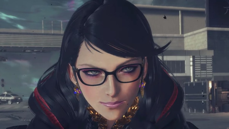 Bayonetta smirking