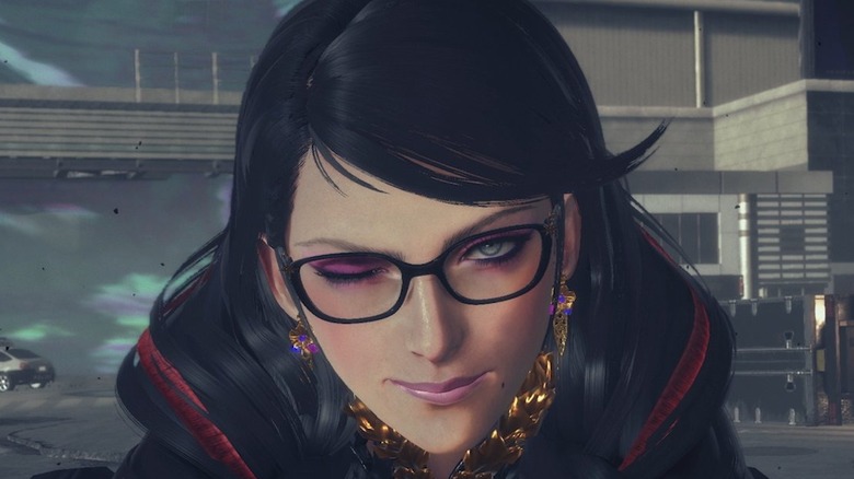 Bayonetta 3 winking face close up