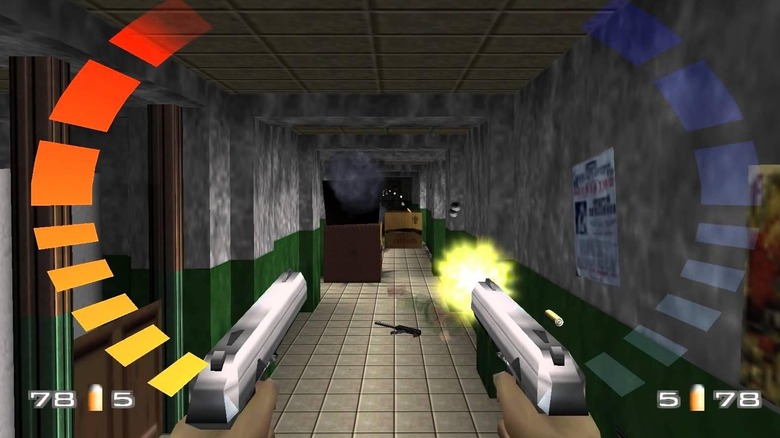 shooting down a hall in GoldenEye