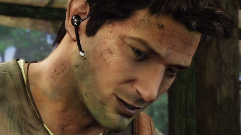 Nathan Drake looking down