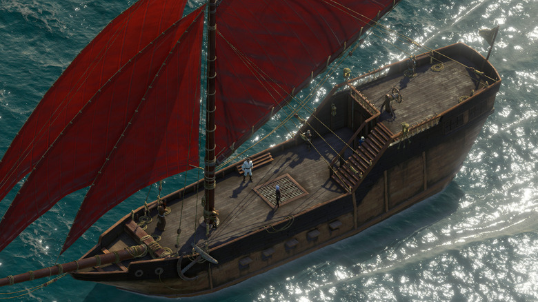 A player on their pirate ship in Pillars of Eternity 2: Deadfire